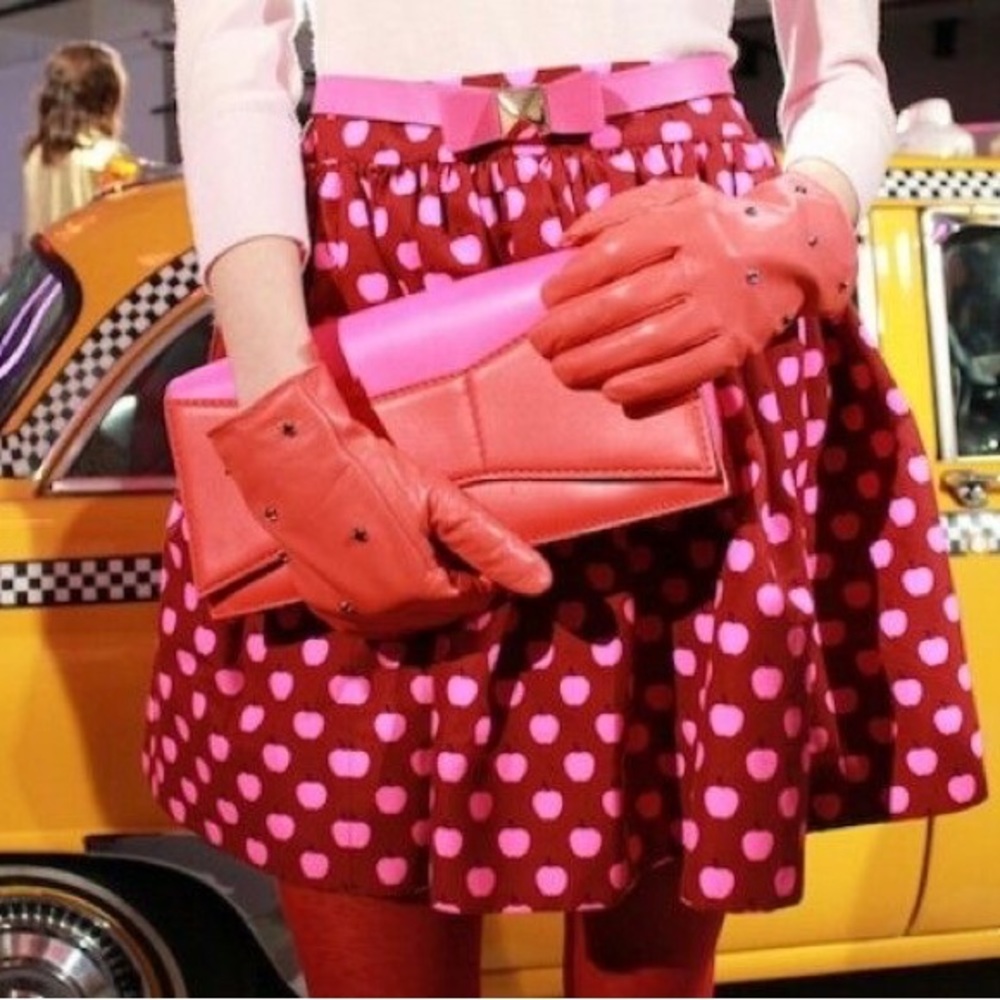 Kate spade Rare Coreen Apple printed cupcake skirt Size 12 Red & Pink - Picture 3 of 9